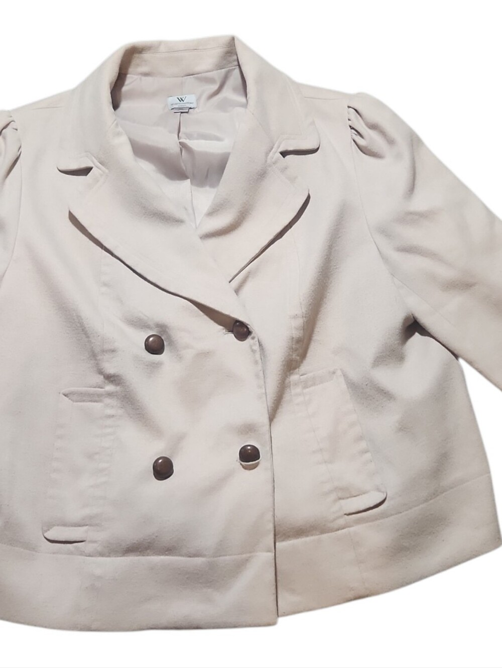 Worthington Womens DOUBLE BREASTED JACKET Light Sand 2XL